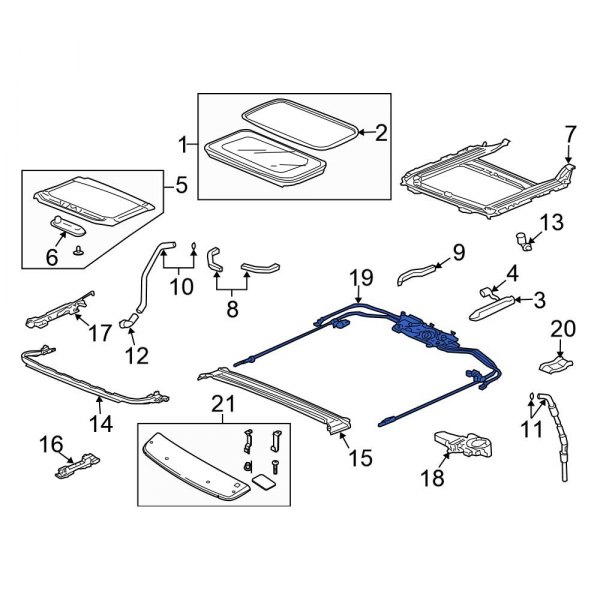 Honda OE 70400TA0A01 Sunroof Cable