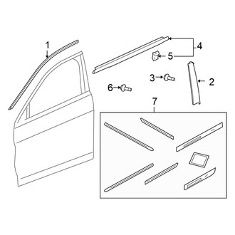 Honda OE - Front Door - Exterior Trim (Sedan)