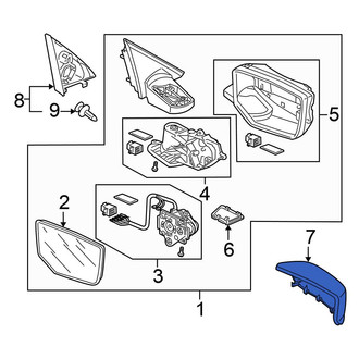 Honda OE - Front Right Door Mirror Cover