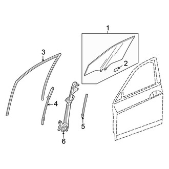 Honda OE - Front Door - Glass & Hardware (Sedan)