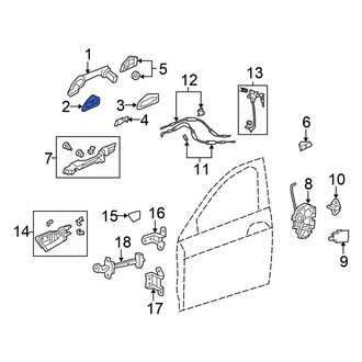 Honda OE - Front Left Rearward Exterior Door Handle Gasket