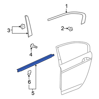 Honda OE - Rear Left Door Belt Molding