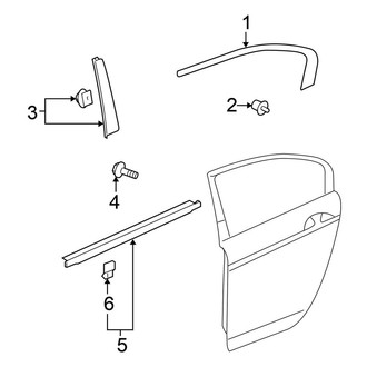 Honda OE - Rear Door - Exterior Trim (Sedan)