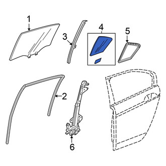 Honda OE - Right Vent Window Assembly