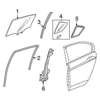 Honda OE - Rear Door - Glass & Hardware (Sedan)