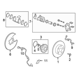 Honda OE - Rear Suspension - Brake Components (EX / EX-L / LX / LX-P Sedan)