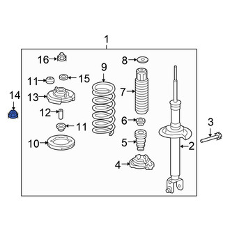 Honda OE - Rear Suspension Strut Mount Nut