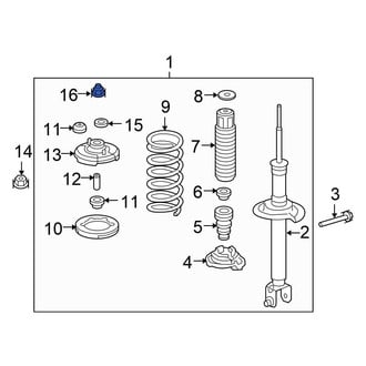 Honda OE - Rear Suspension Strut Mount Nut