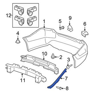 Honda OE - Rear Left Bumper Cover Support Rail