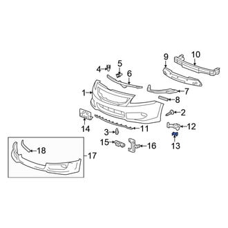Honda OE - Front Bumper Cover Spacer Panel Clip