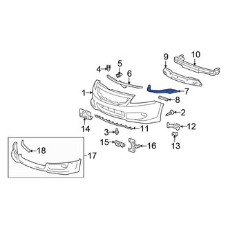 Honda OE - Front Right Bumper Cover Support Rail
