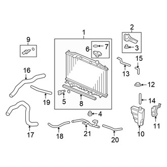 Honda OE - Cooling - Radiator & Components (Coupe 3.5L)
