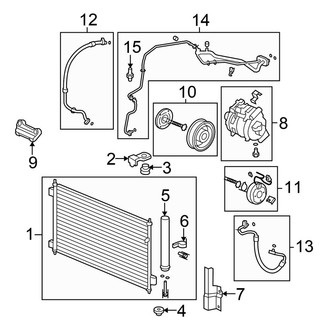 Honda OE - Air Conditioner & Heater - Condenser, Compressor & Lines (Coupe 2.4L)