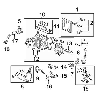 Honda OE - Air Conditioner & Heater - Evaporator Components (Coupe 2.4L / 3.5L)