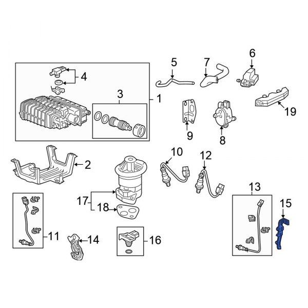 Honda OE 36536RGWA00 Rear Oxygen Sensor Wire Guide
