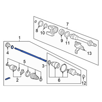Honda OE - Front Left CV Axle Assembly