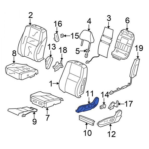 Honda OE 81638TE0A41ZA - Left Outer Seat Trim Panel