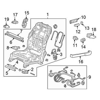 Honda OE - Seats & Tracks - Tracks & Components (Driver Seat, With Power), (Coupe)