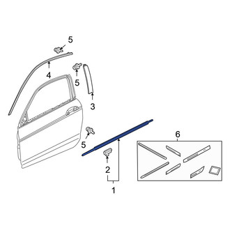 Honda OE - Front Left Outer Door Window Belt Weatherstrip