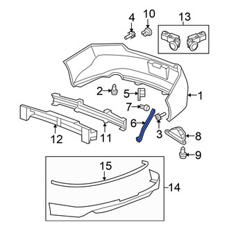 Honda OE - Rear Right Bumper Cover Support Rail