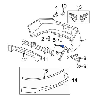 Honda OE - Rear Bumper Cover Support Rail Grommet
