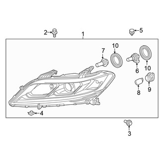 Honda OE - Front Lamps - Headlamp Components (Halogen), (Coupe)