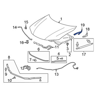 Honda OE - Front Right Hood Hinge