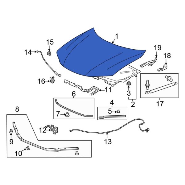 Honda OE 60100T2GA90ZZ - Front Hood Panel