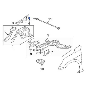 Honda OE - Right Fender Apron Reinforcement Bracket