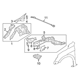 Honda OE - Fender - Structural Components & Rails (Coupe)