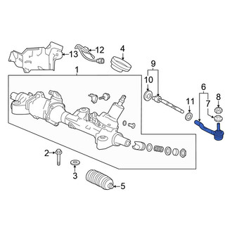 Honda OE - Left Outer Steering Tie Rod End