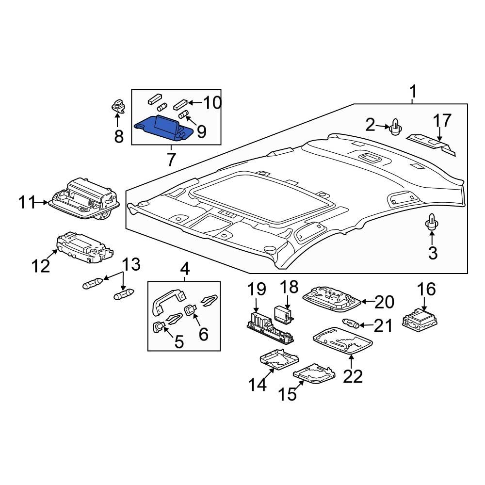 Genuine Honda Accord SunVisor 83280T2FA52ZB Car & Truck Parts Trim