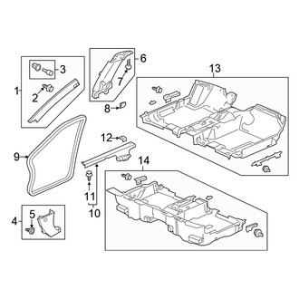 Honda OE - Pillars, Rocker & Floor - Interior Trim (Coupe)