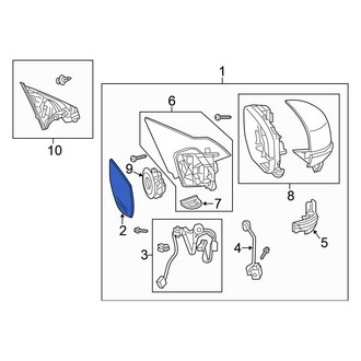 Honda OE - Front Right Door Mirror Glass