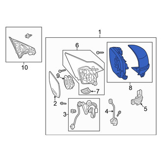 Honda OE - Front Right Door Mirror Housing