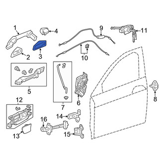Honda OE - Front Right Rearward Exterior Door Handle Gasket