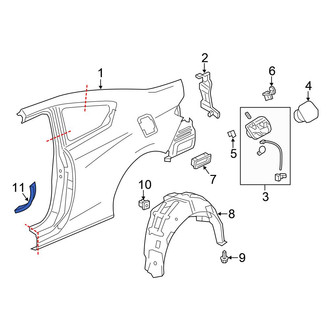 Honda OE - Rear Right Stone Guard