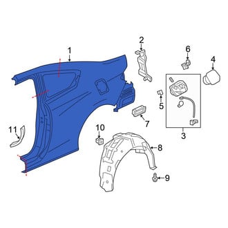 Honda OE - Rear Left Outer Quarter Panel