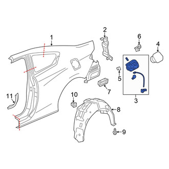 Honda OE - Rear Fuel Filler Housing