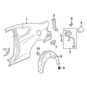 Honda OE - Quarter Panel Splash Shield Clip