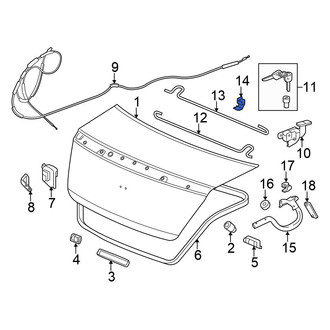 Honda OE - Trunk Torque Rod Clip