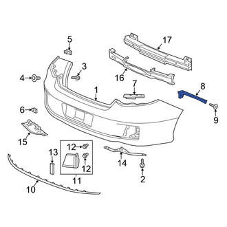 Honda OE - Rear Left Bumper Cover Support Rail