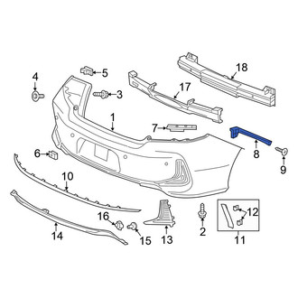 Honda OE - Rear Right Bumper Cover Support Rail
