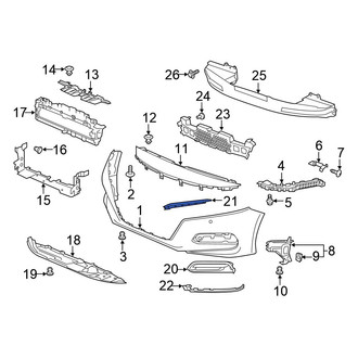 Honda OE - Front Left Upper Bumper Trim