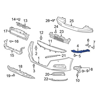 Honda OE - Front Left Upper Bumper Cover Support Rail
