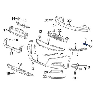 Honda OE - Front Left Lower Bumper Cover Support Rail