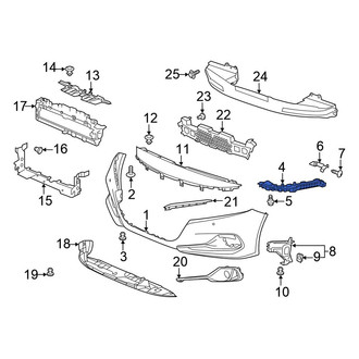 Honda OE - Front Left Upper Bumper Cover Support Rail