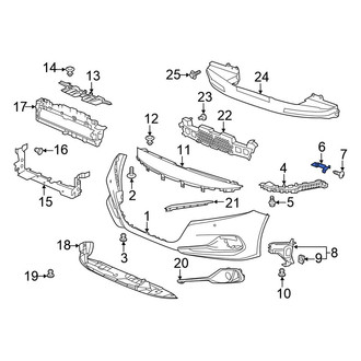 Honda OE - Front Left Lower Bumper Cover Support Rail