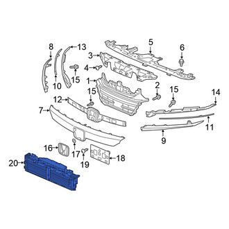 Honda OE - Front Lower Radiator Shutter Assembly