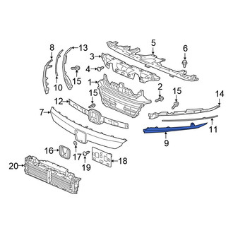 Honda OE - Front Left Grille Molding